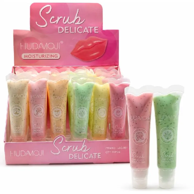exfoliante scrub reparador de labios Delicate de Hudamoji