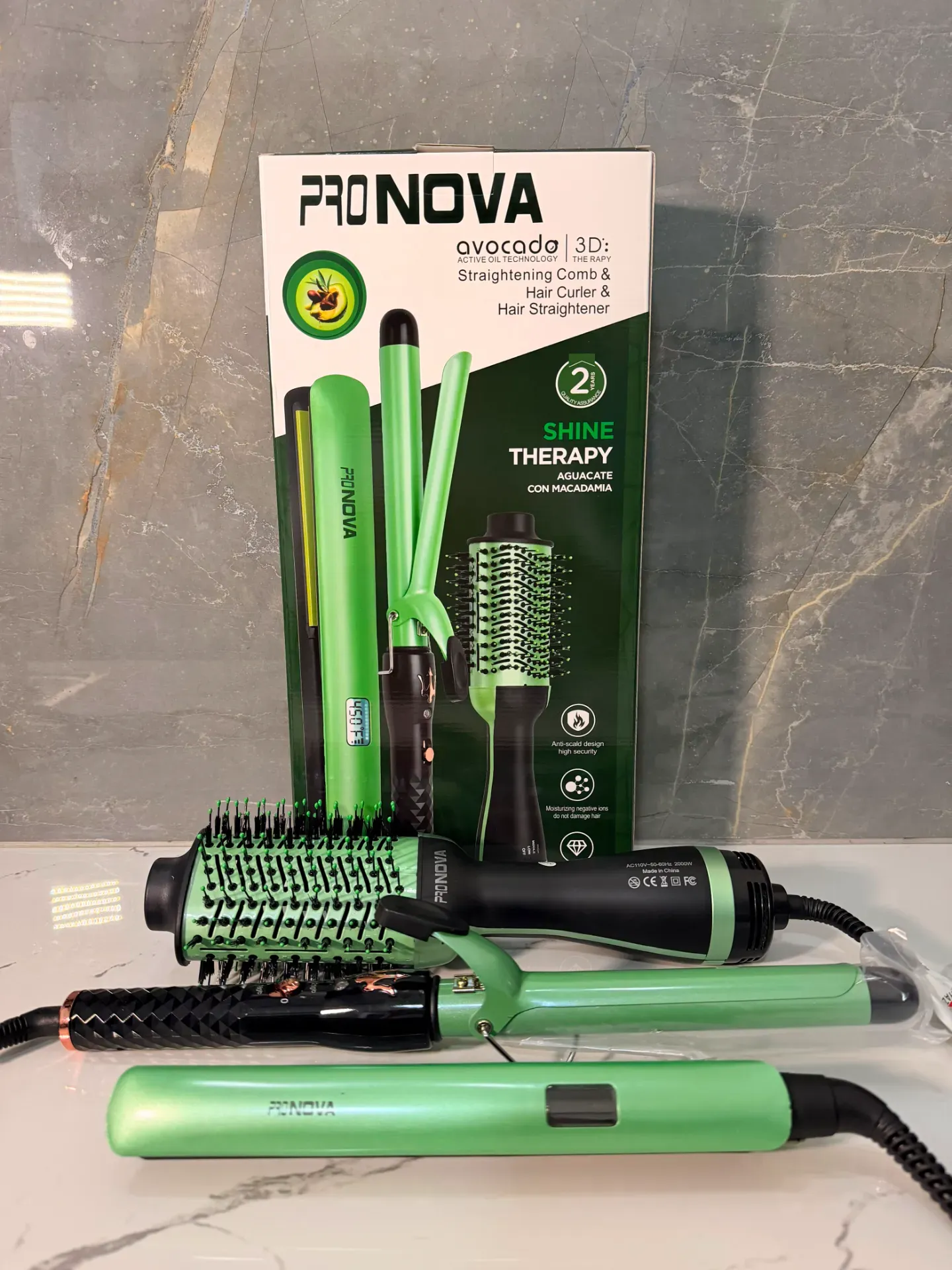 combo cepillo secador, plancha y rizadora