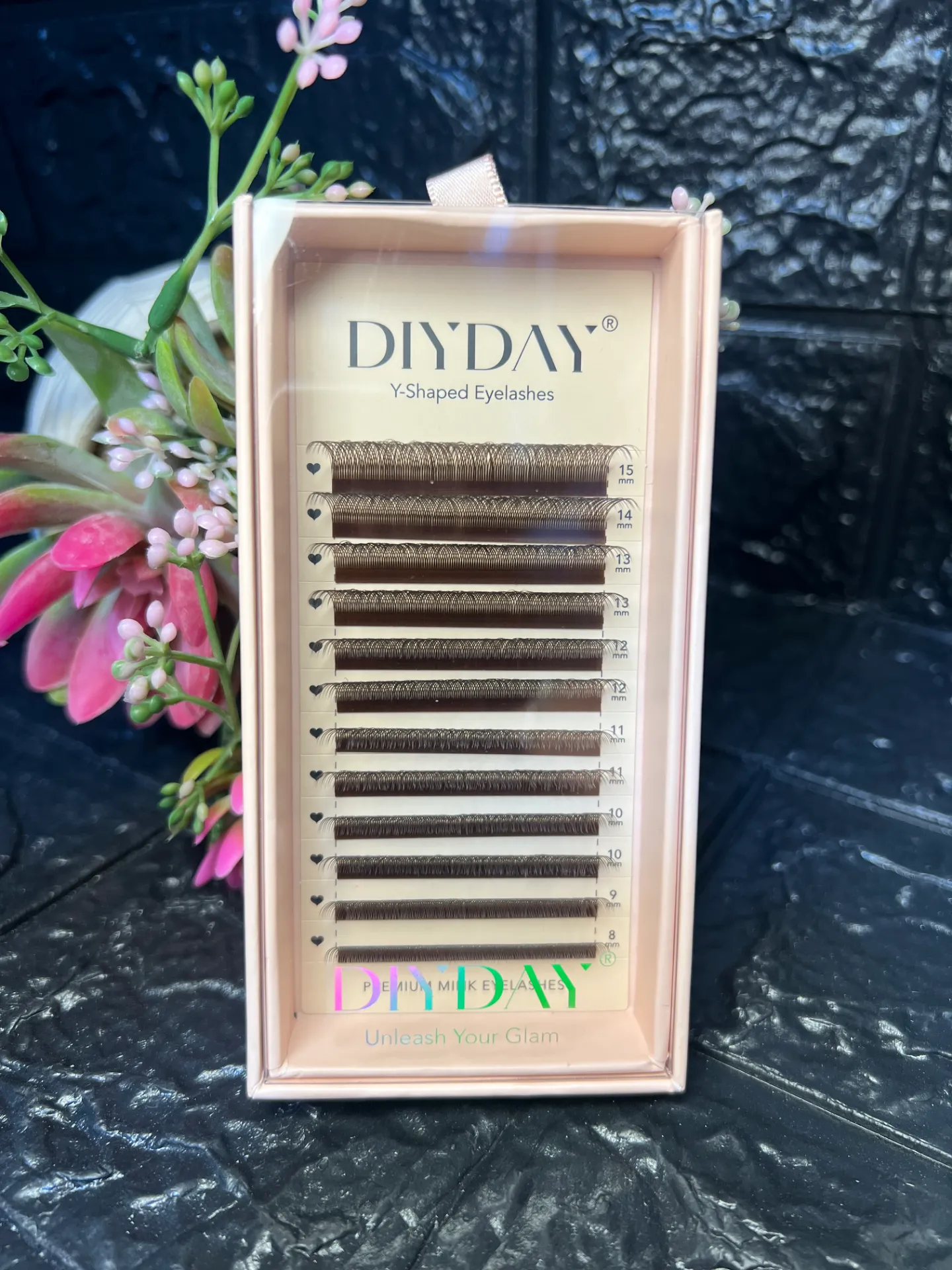Pestañas YY 0.07D marrones mixtas