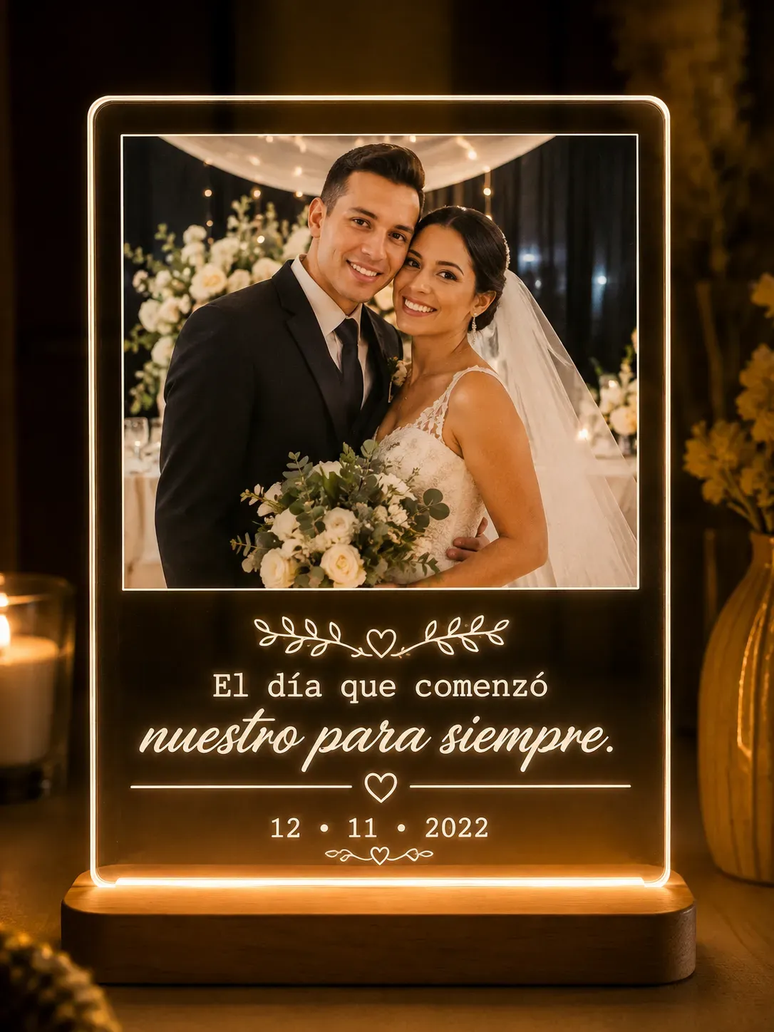 lampara personalizada para tu boda