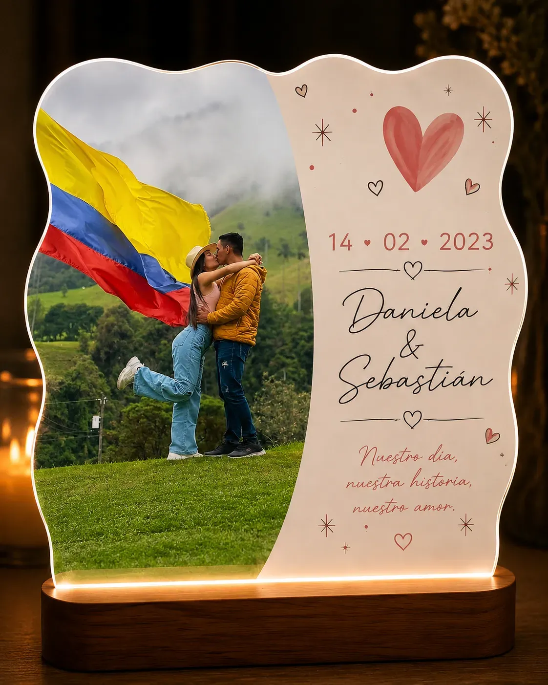 lampara personalizada para parejas