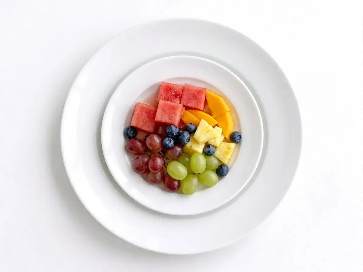 Plato pequeño de fruta de estación