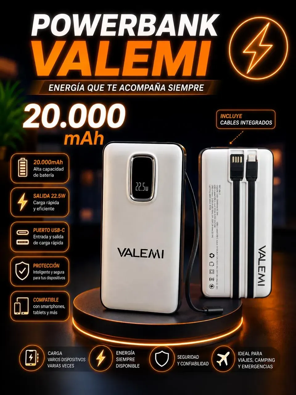 POWER BANK VALEMI 20.000MAH
