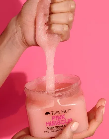 Pink hibicus exfoliante