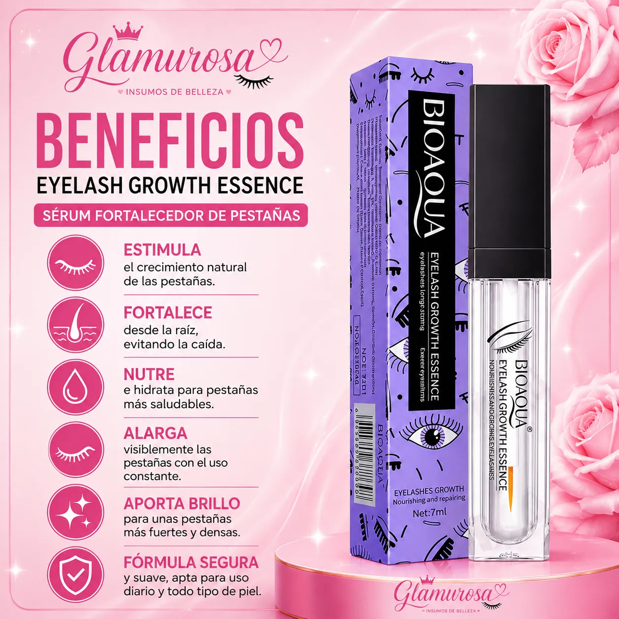 Serum para el crecimiento de las cejas y pestañas