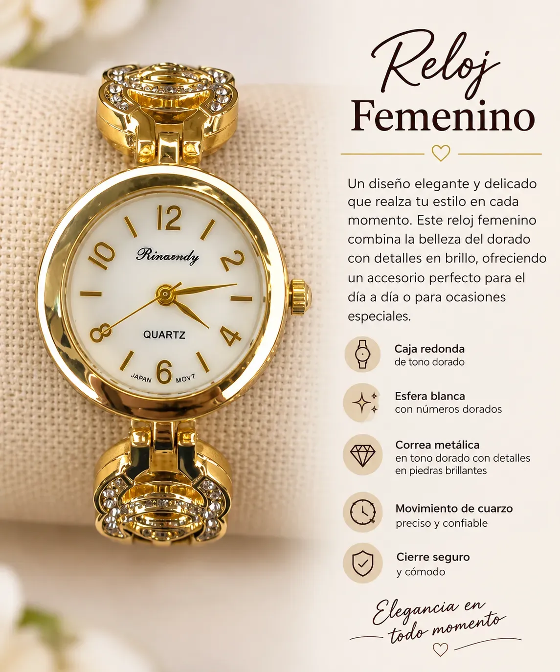 RELOJ DORADO C
