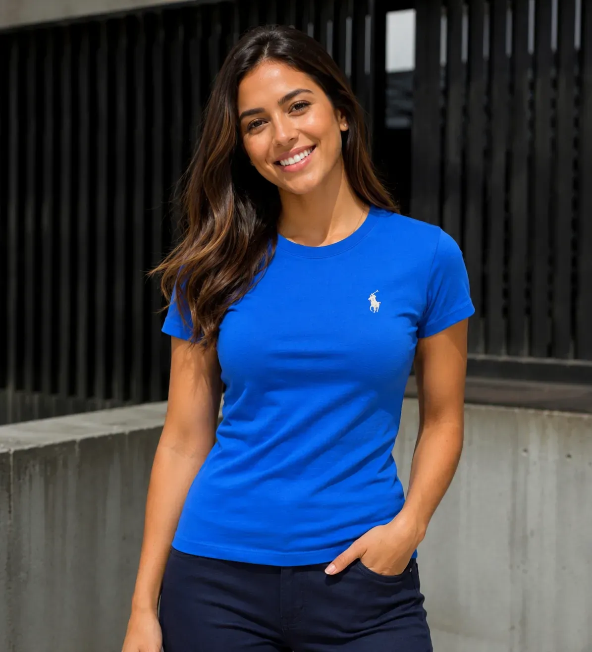 CAMISETA AZUL REY DE DAMA
