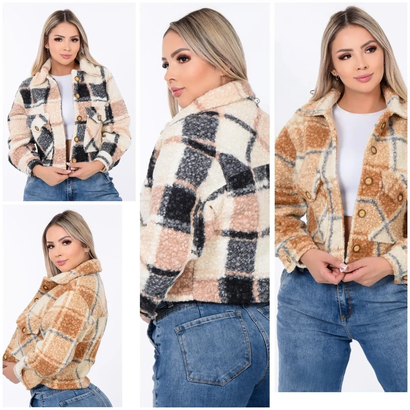 Chaqueta burbujas cuadros
