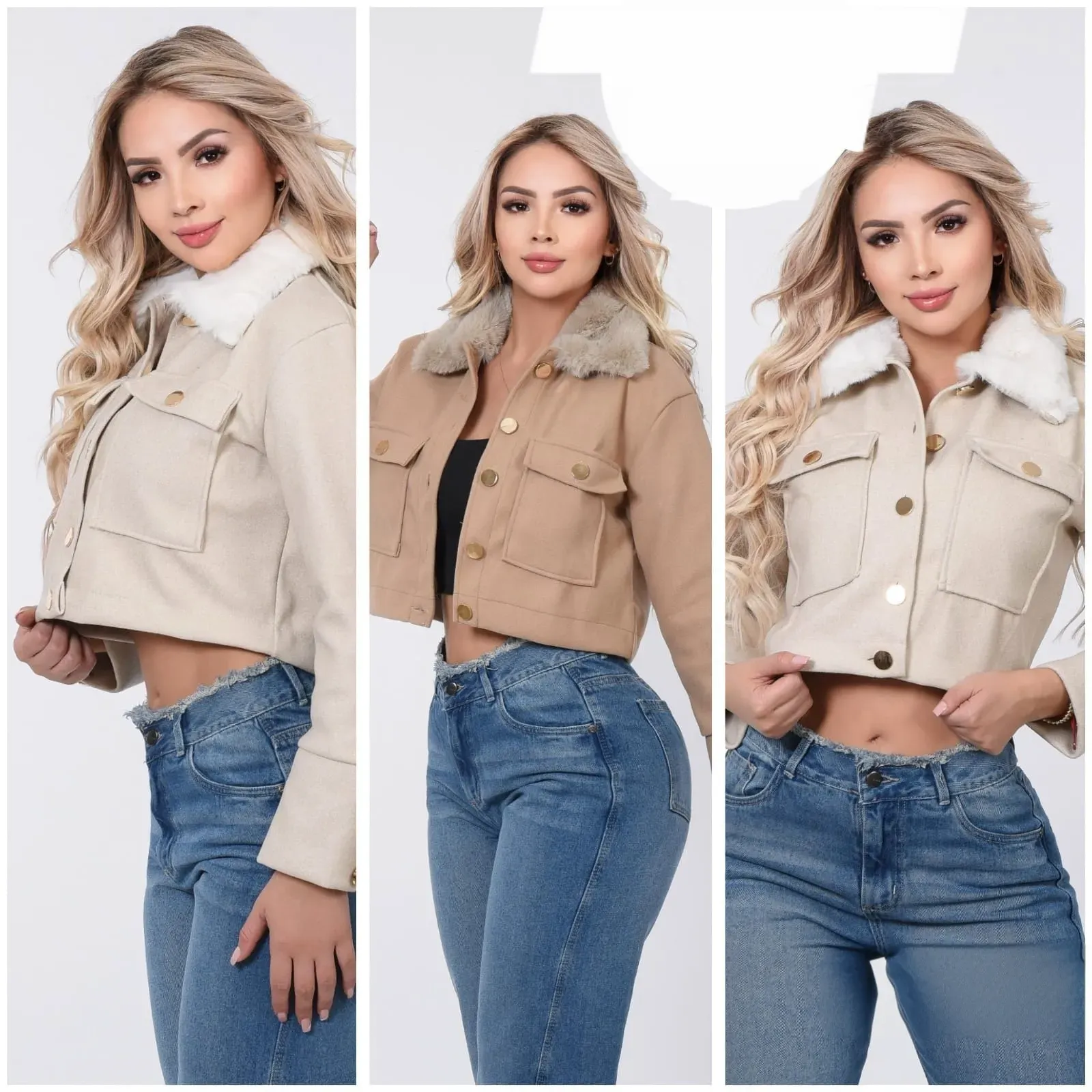Chaqueta peluche paño
