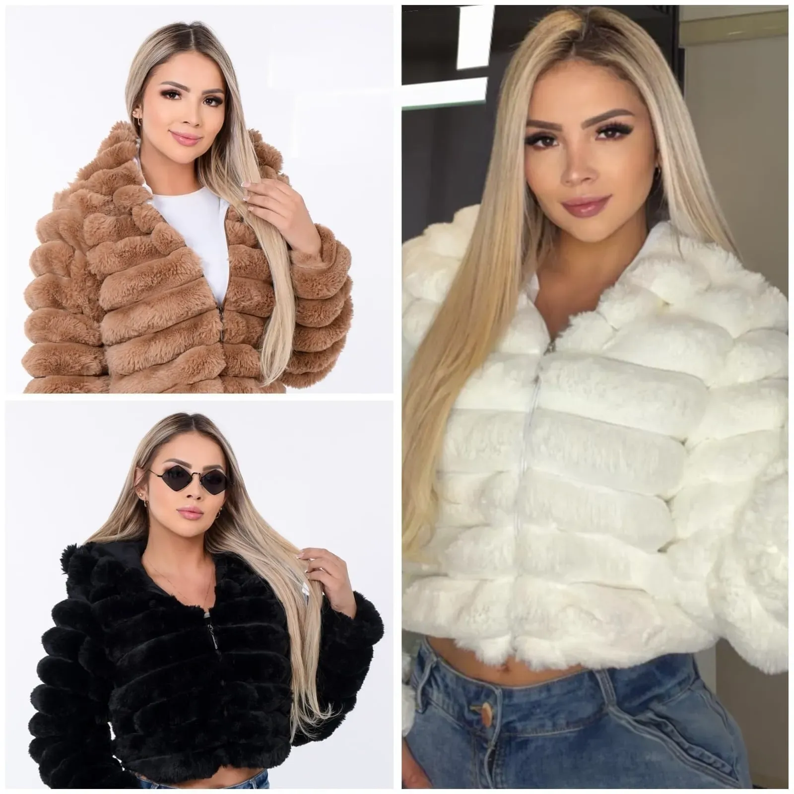 Chaqueta capota peluche
