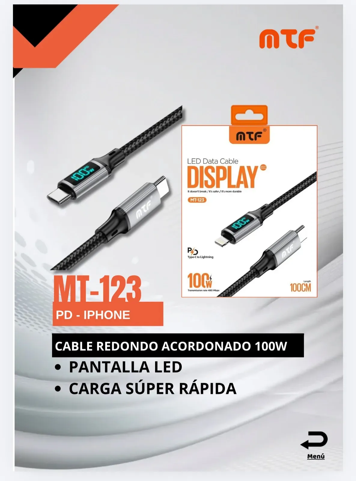 CABLE PARA IPHONE MT-123