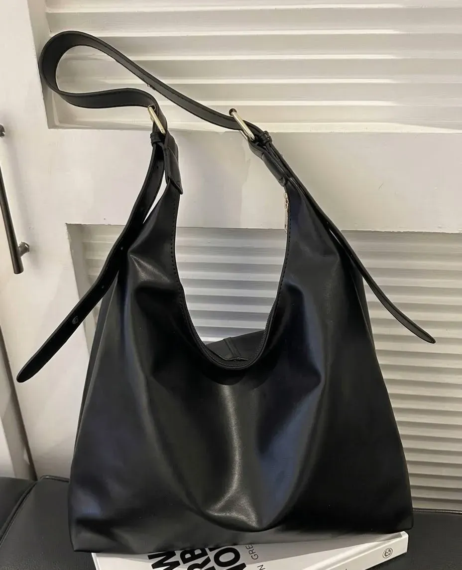 BOLSO HOBO GRANDE, NEGRO