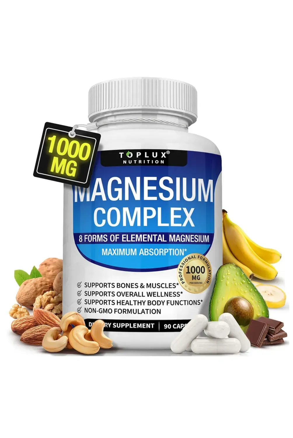 Complejo de Magnesio TopLux Nutrition 1000 mg (90 Caps)