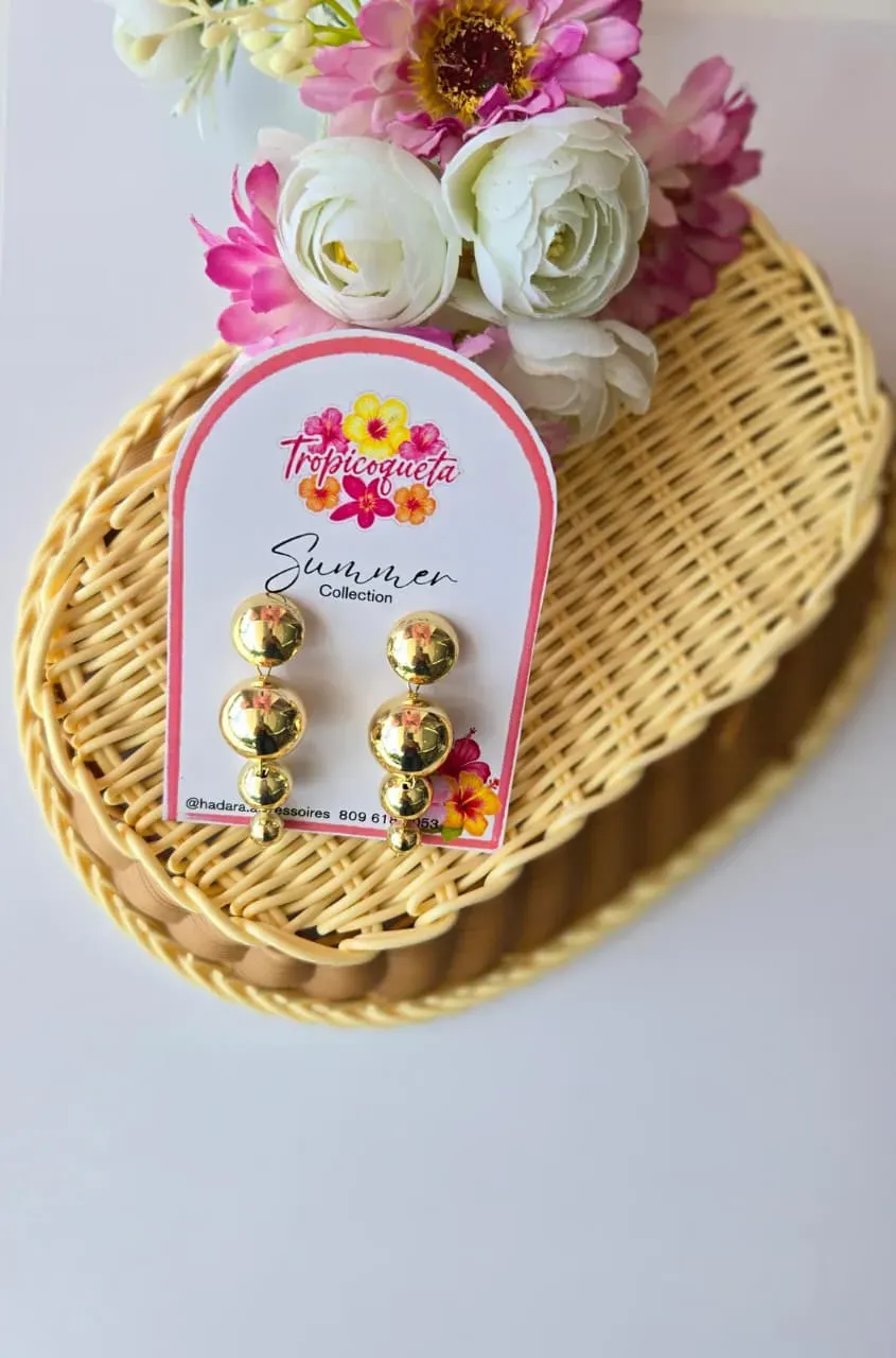 Aretes Rodinados Dorados Circulos
