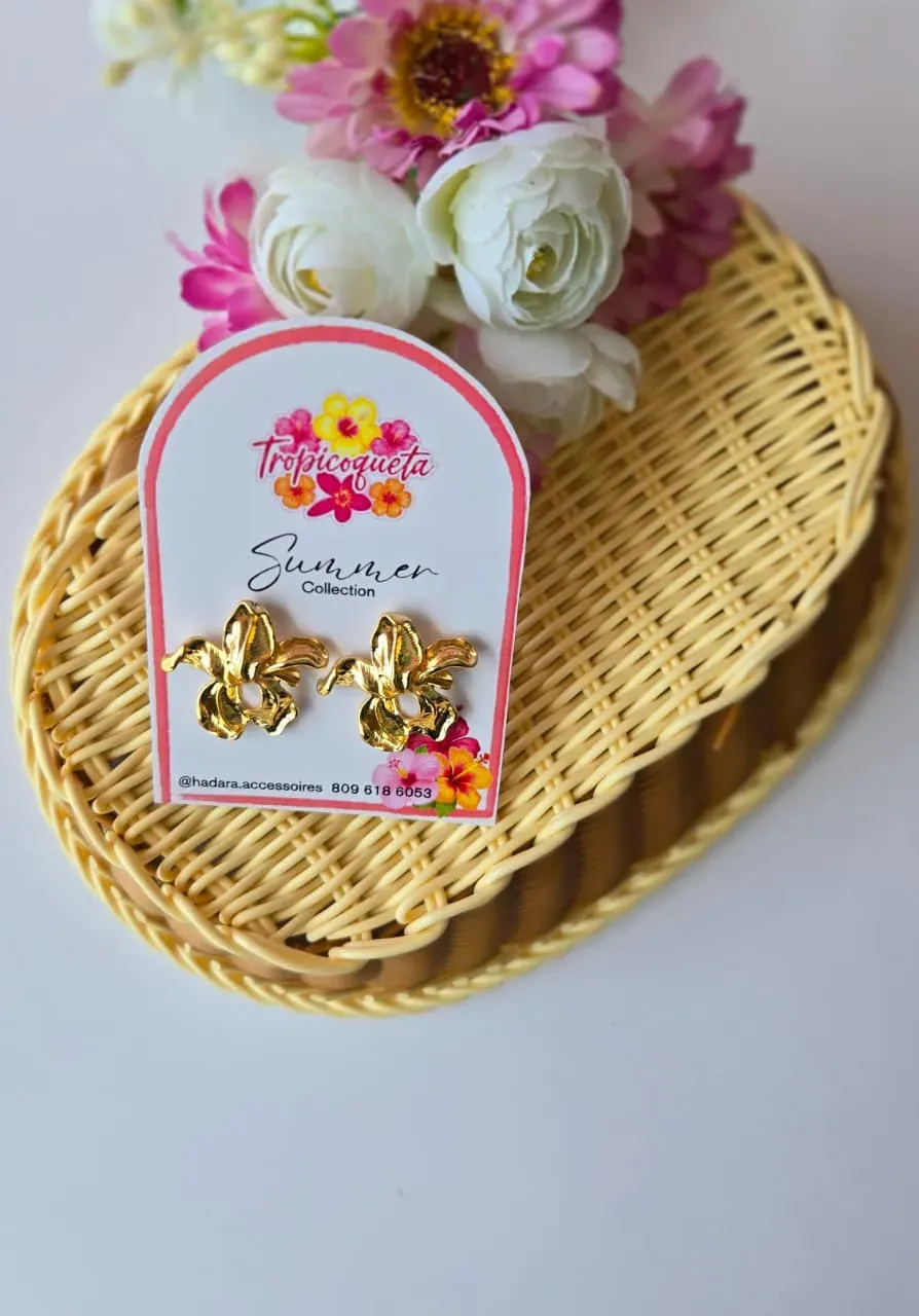 Aretes Rodinados Flor perla