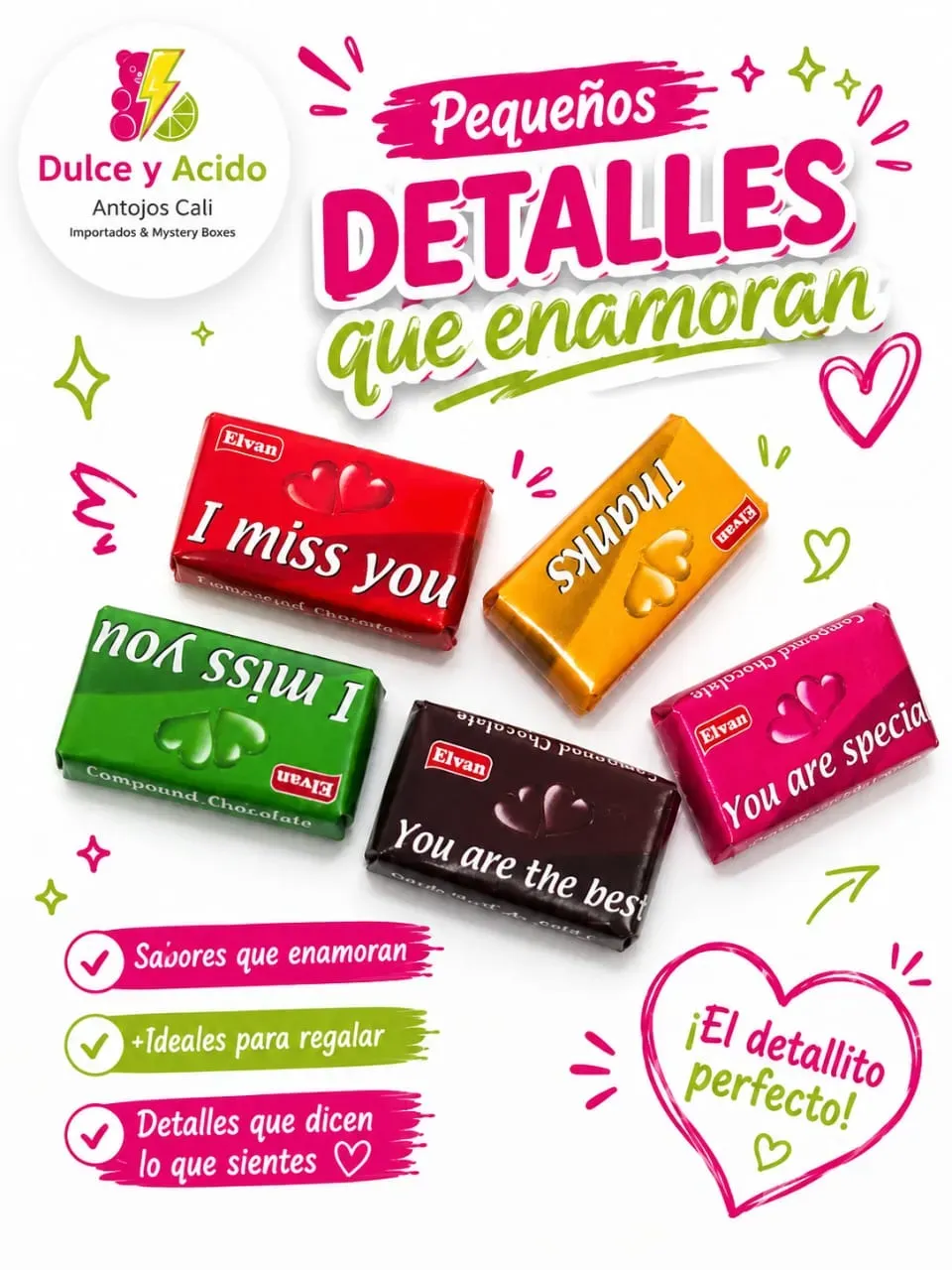 Chocolates elevan con mensajes