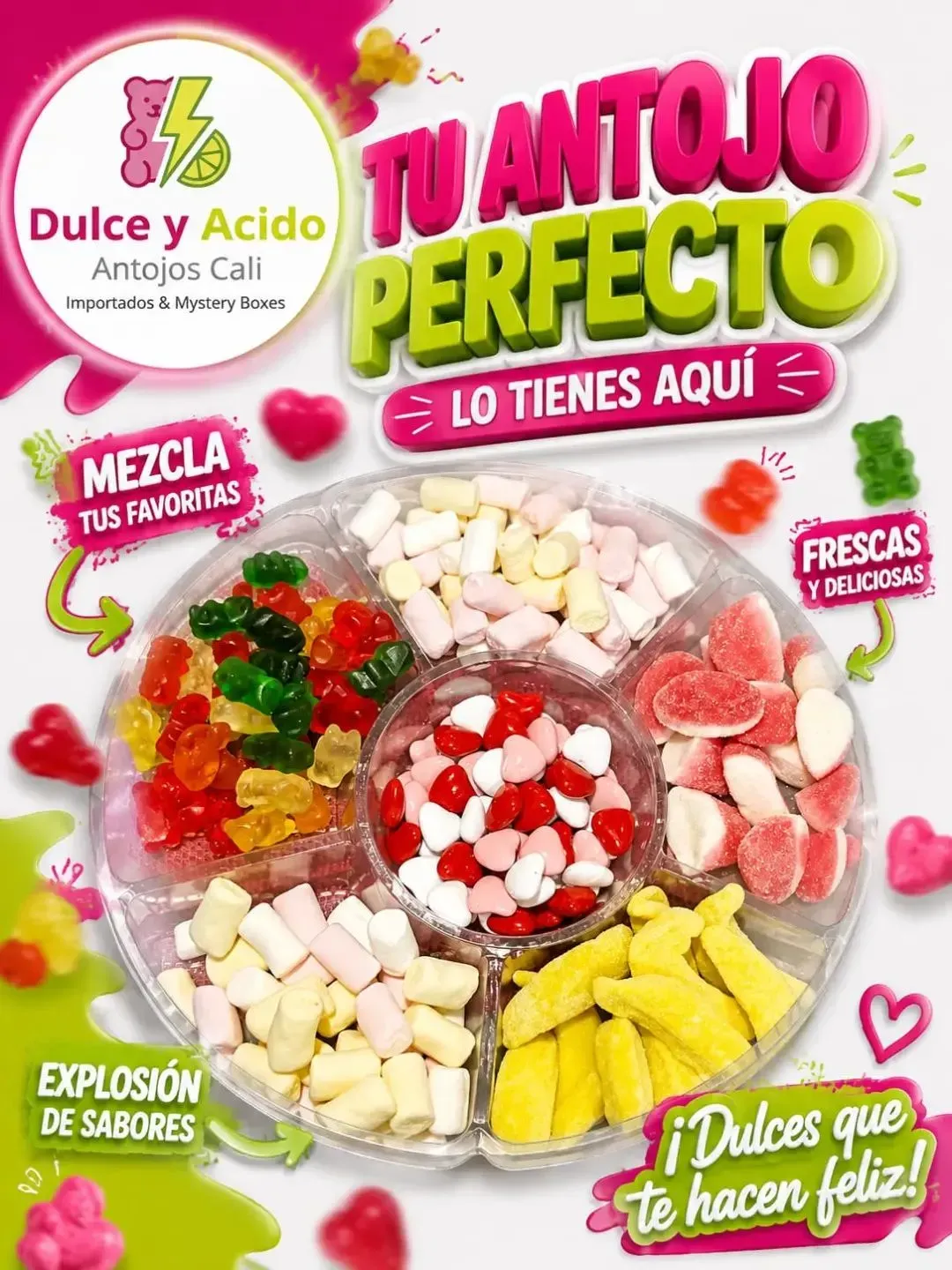 Bandeja mix con corazones