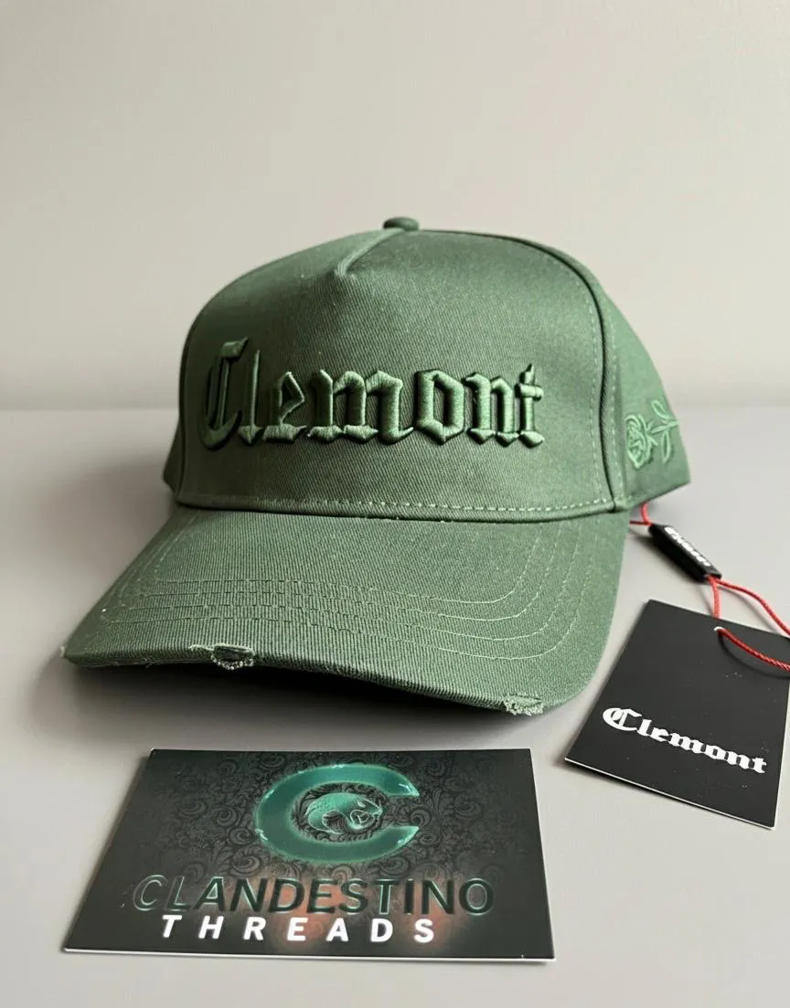 Gorra Clemont - Edición Especial Verde Oliva con Detalles Desgastados