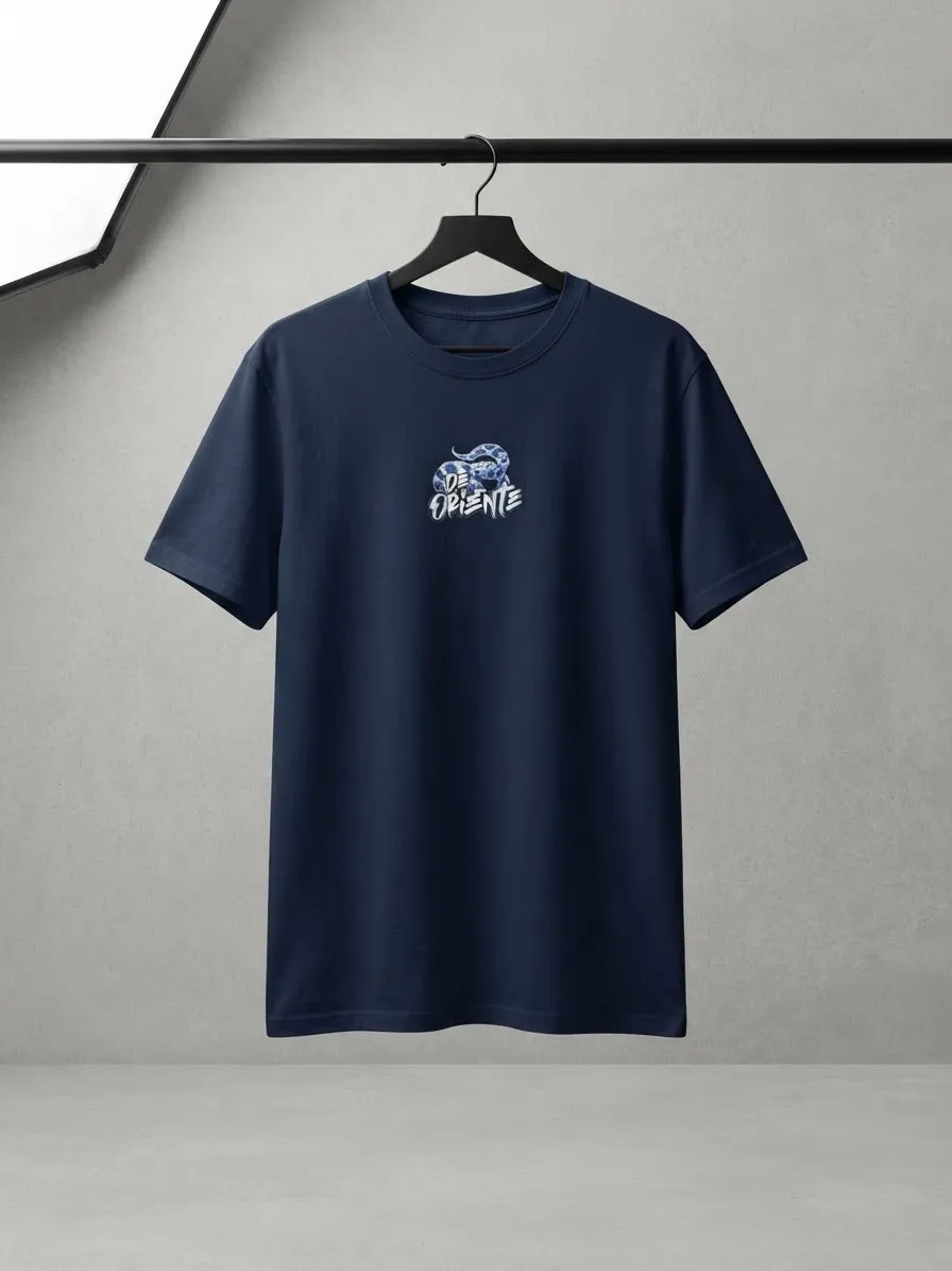 Camiseta „Serpiente de Porcelana” - Azul Marino