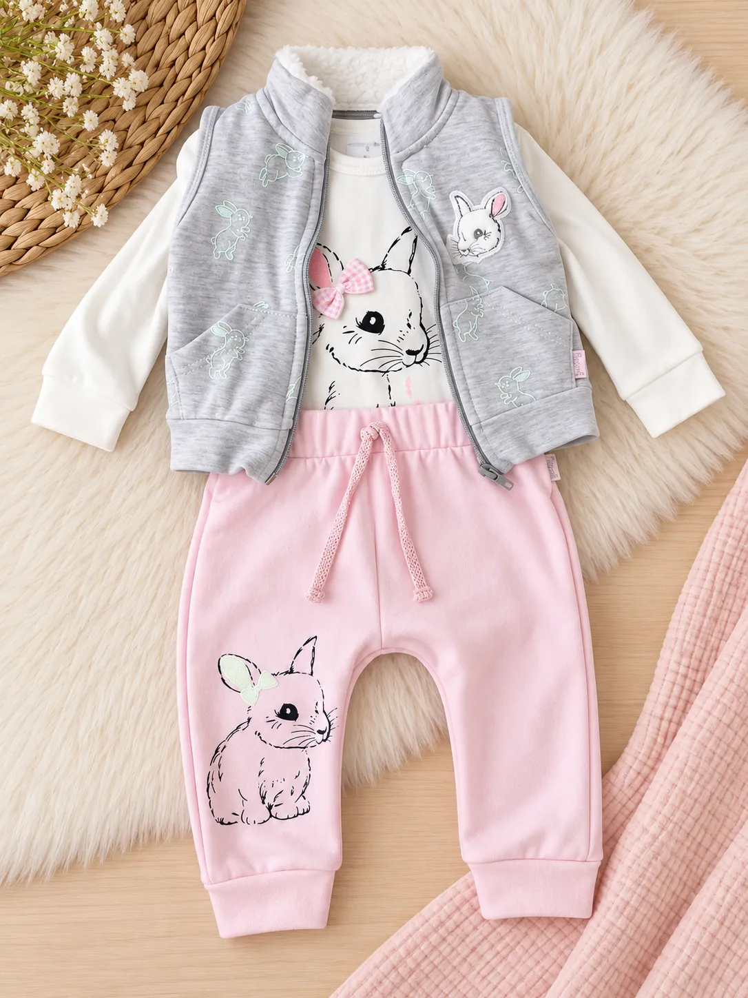 Conjunto 3 piezas rosado