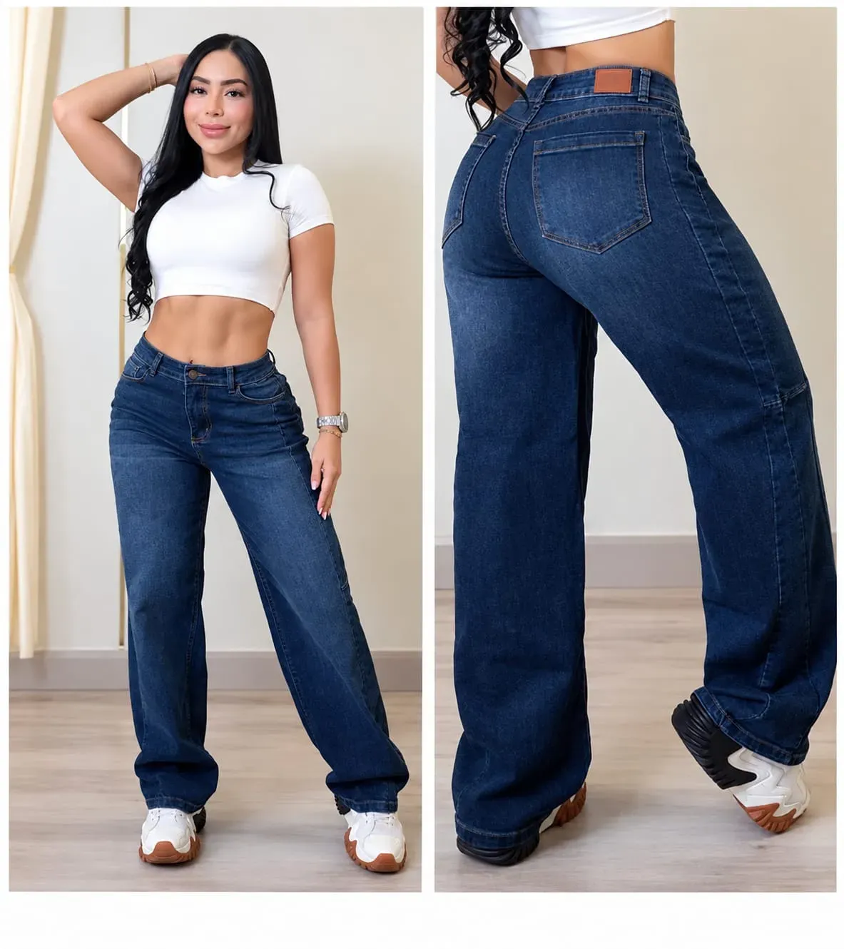 JEANS ANCHO LICRADO