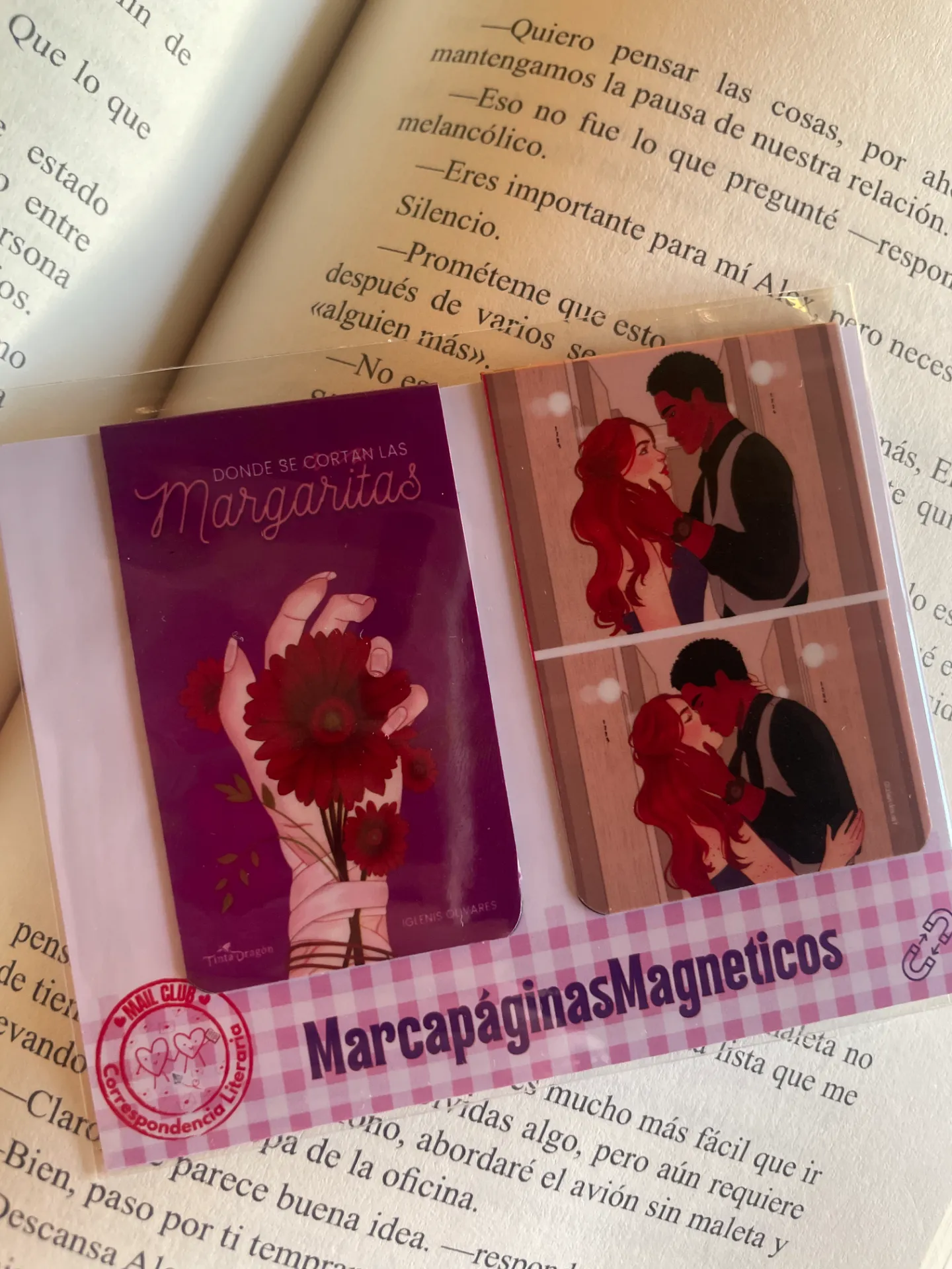 Dúo de marca páginas magnético Elena y Daniel.