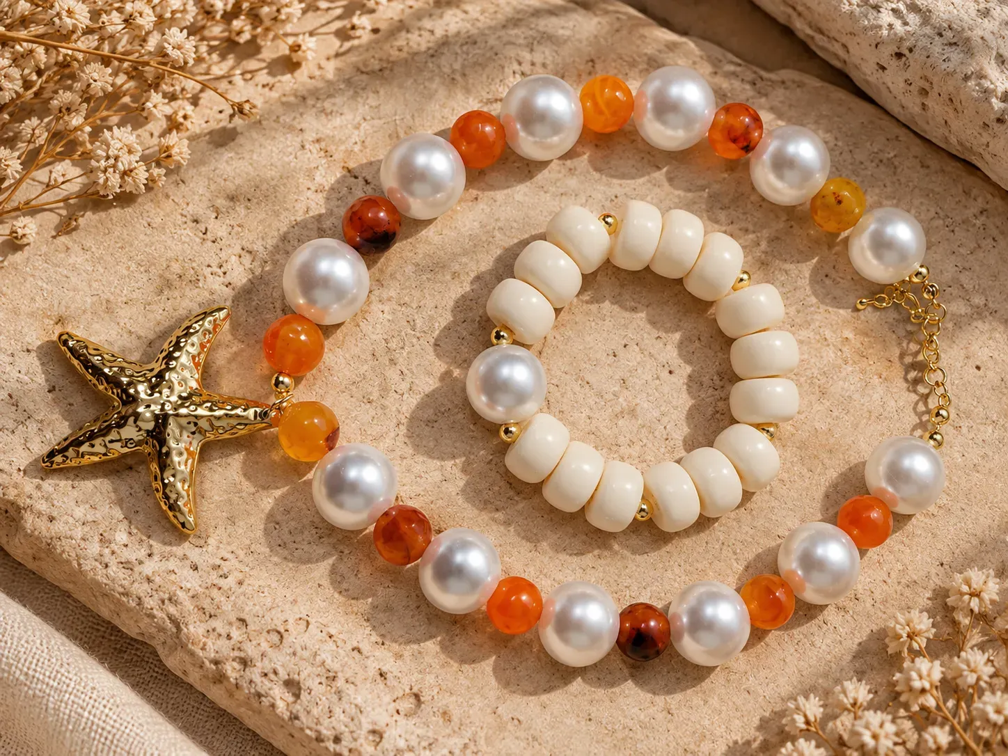 Collar piedra naranja