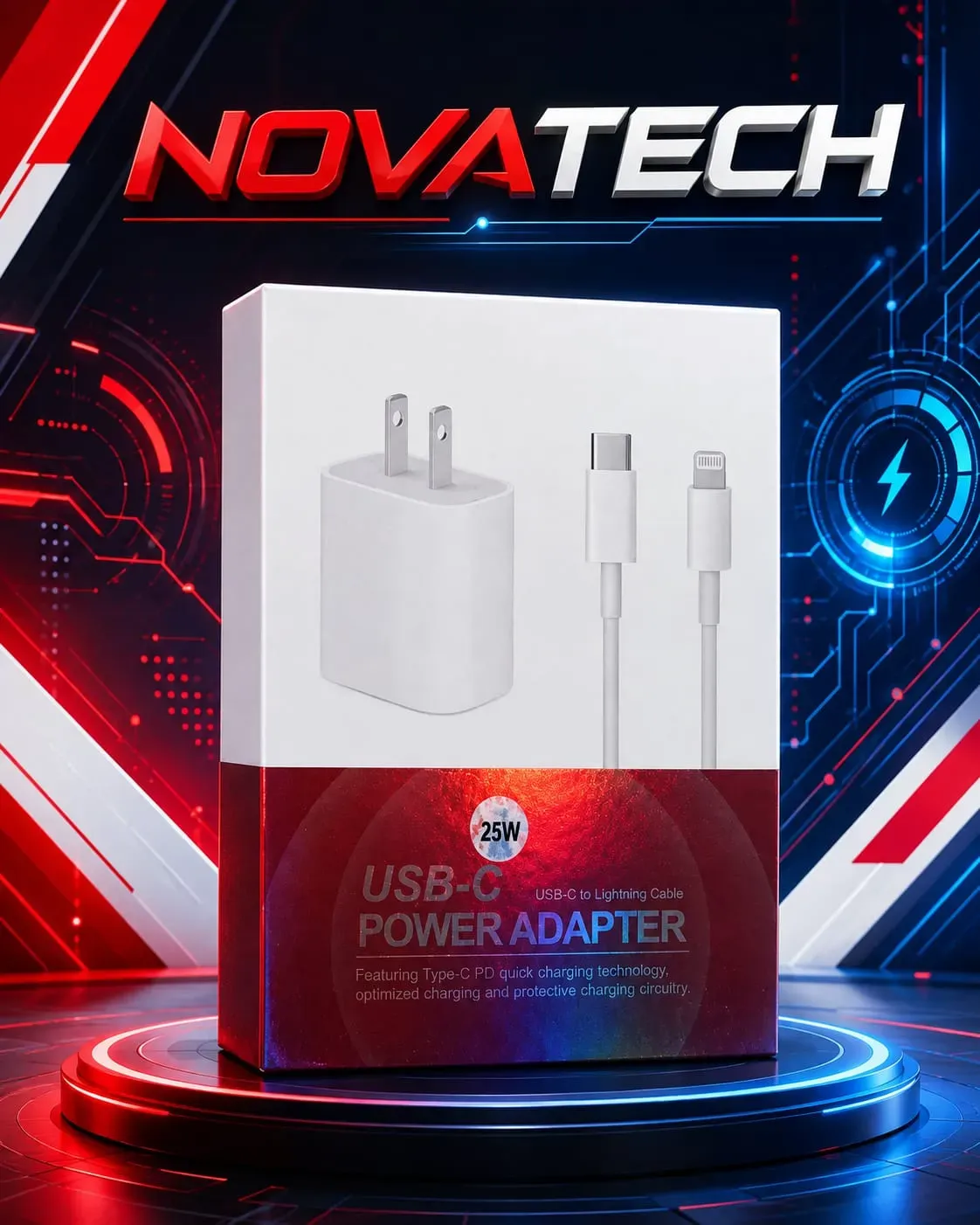 CARGADOR DE IPHONE 25W CAJA ROSADA