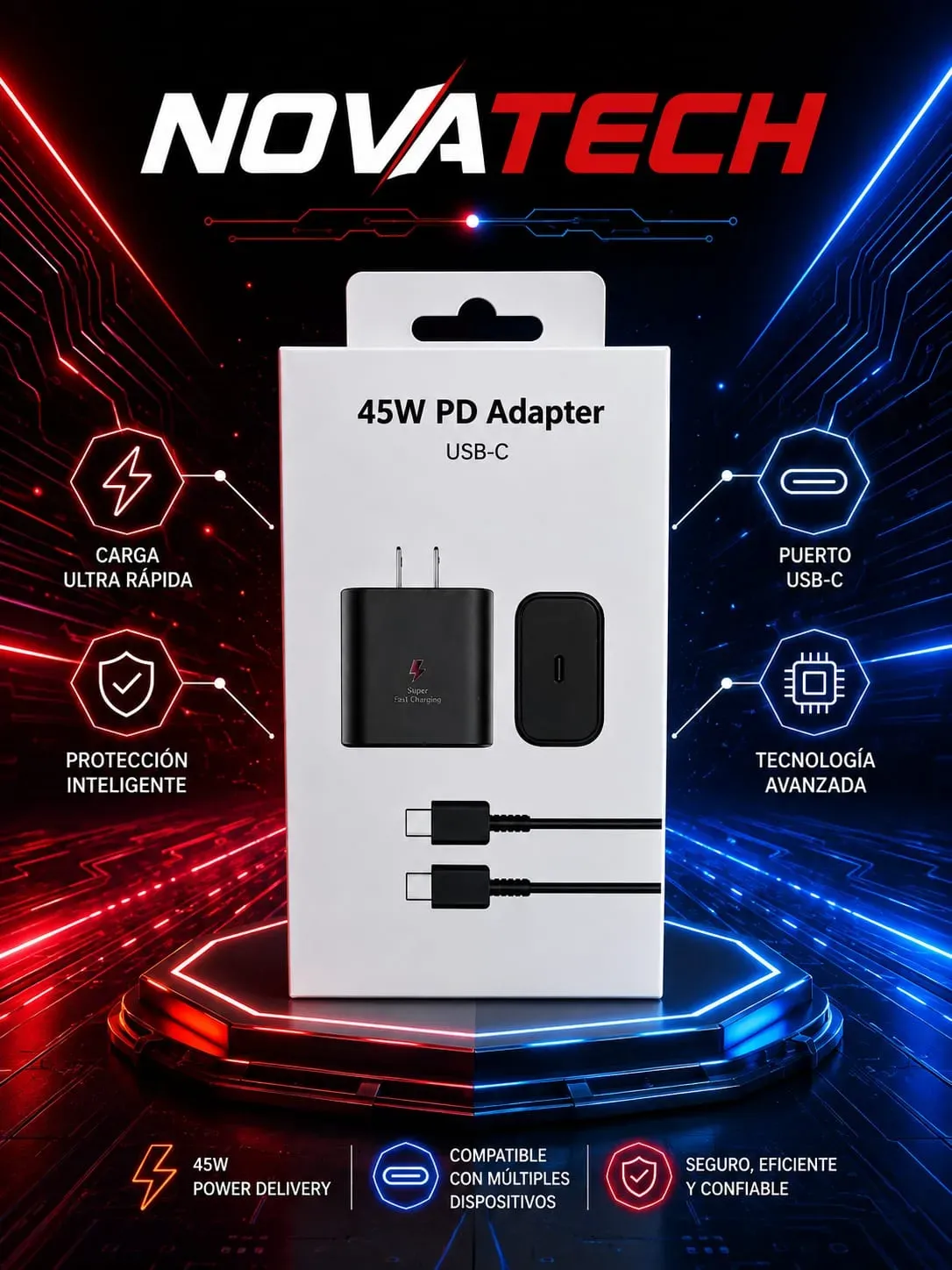 CARGADOR PARA CELULAR SAMSUNG 45W TC A TC