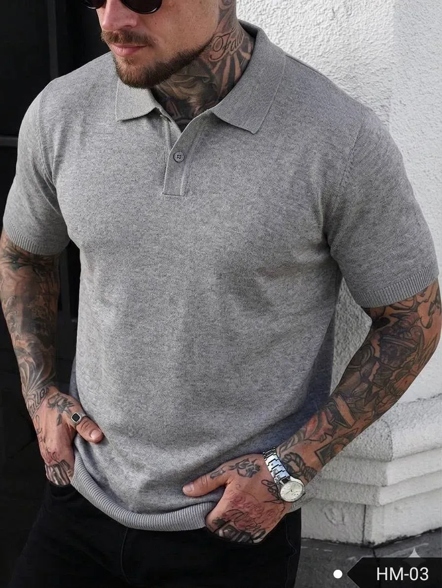 Chemise tejida acanalada tipo Polo