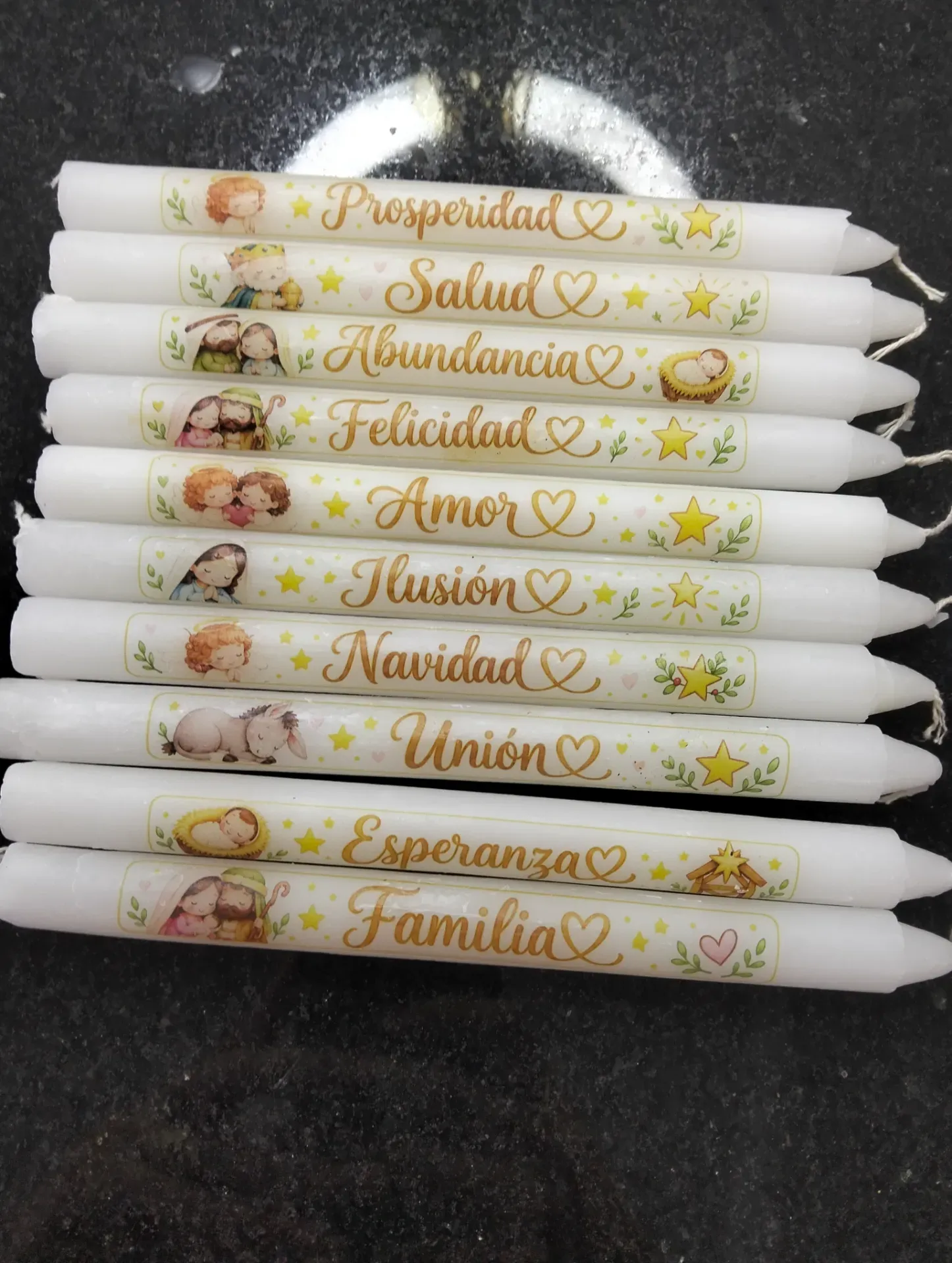 Velas personalizadas pesebre
