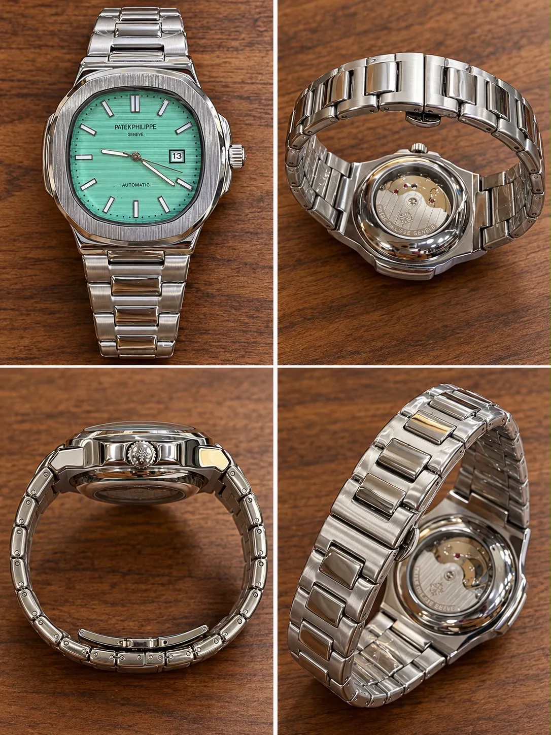 Reloj Patek Philippe tablero azul agua marina tablero falso