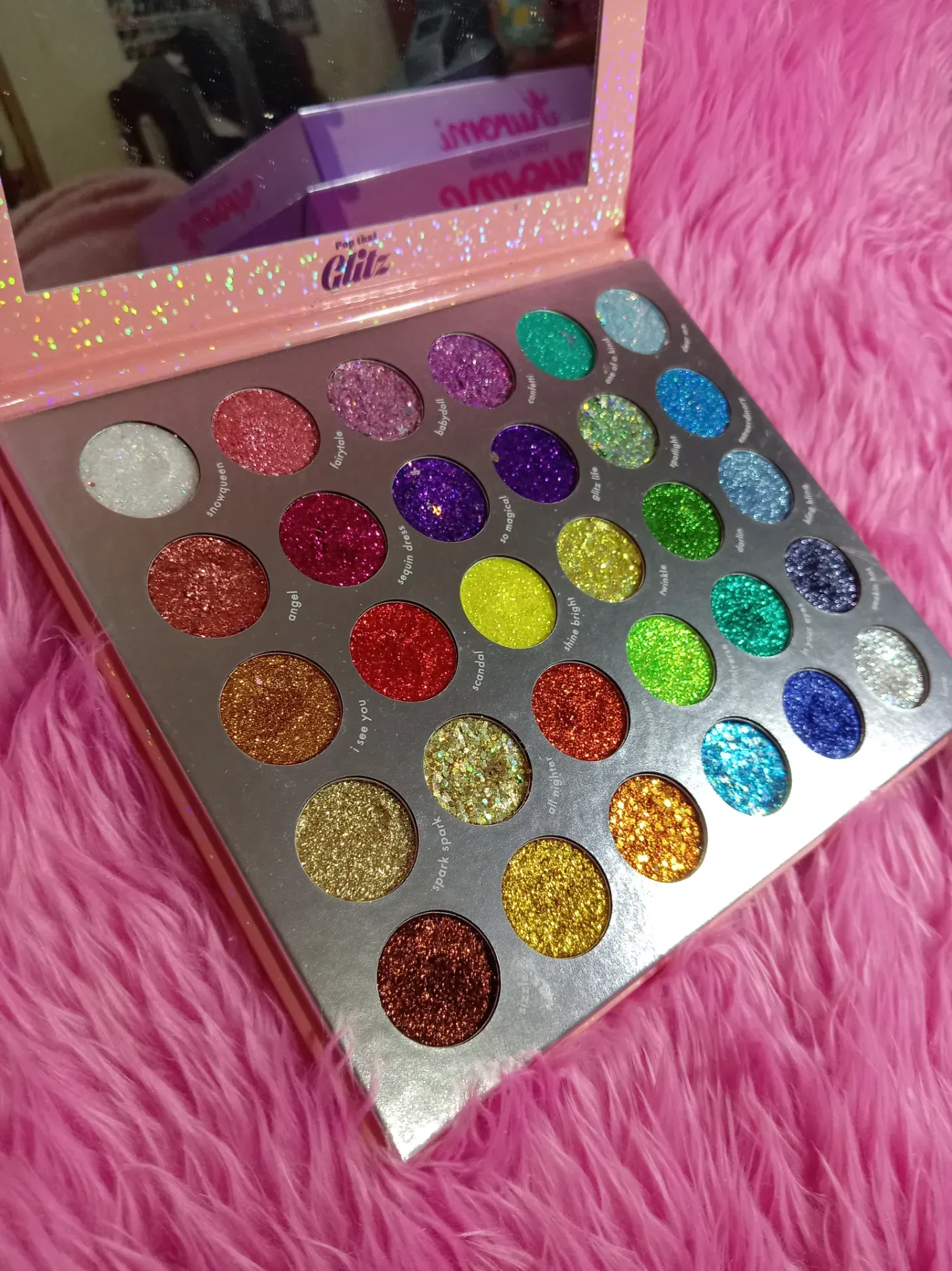 Paleta de sombras con glitter