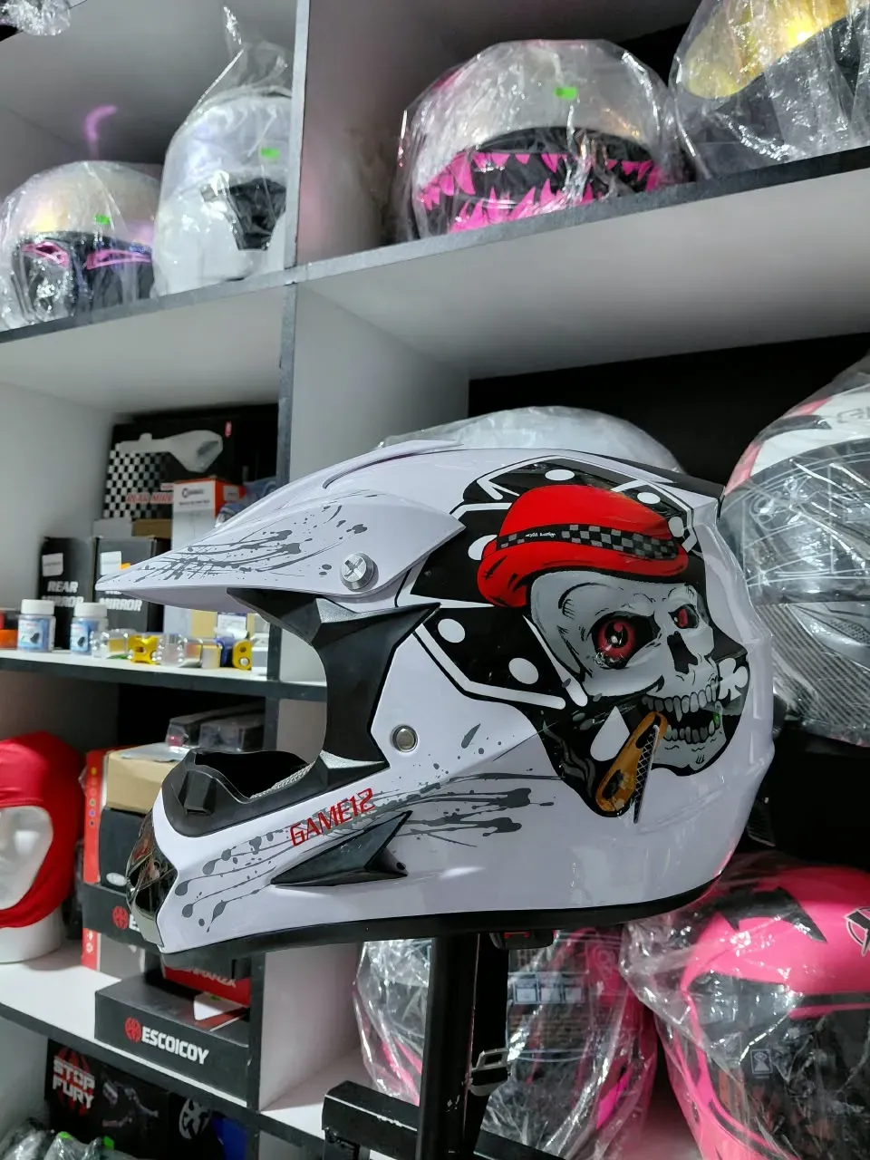 CASCO CROSS CERTIF. DOT GAMER12-BLANCO ABS XL