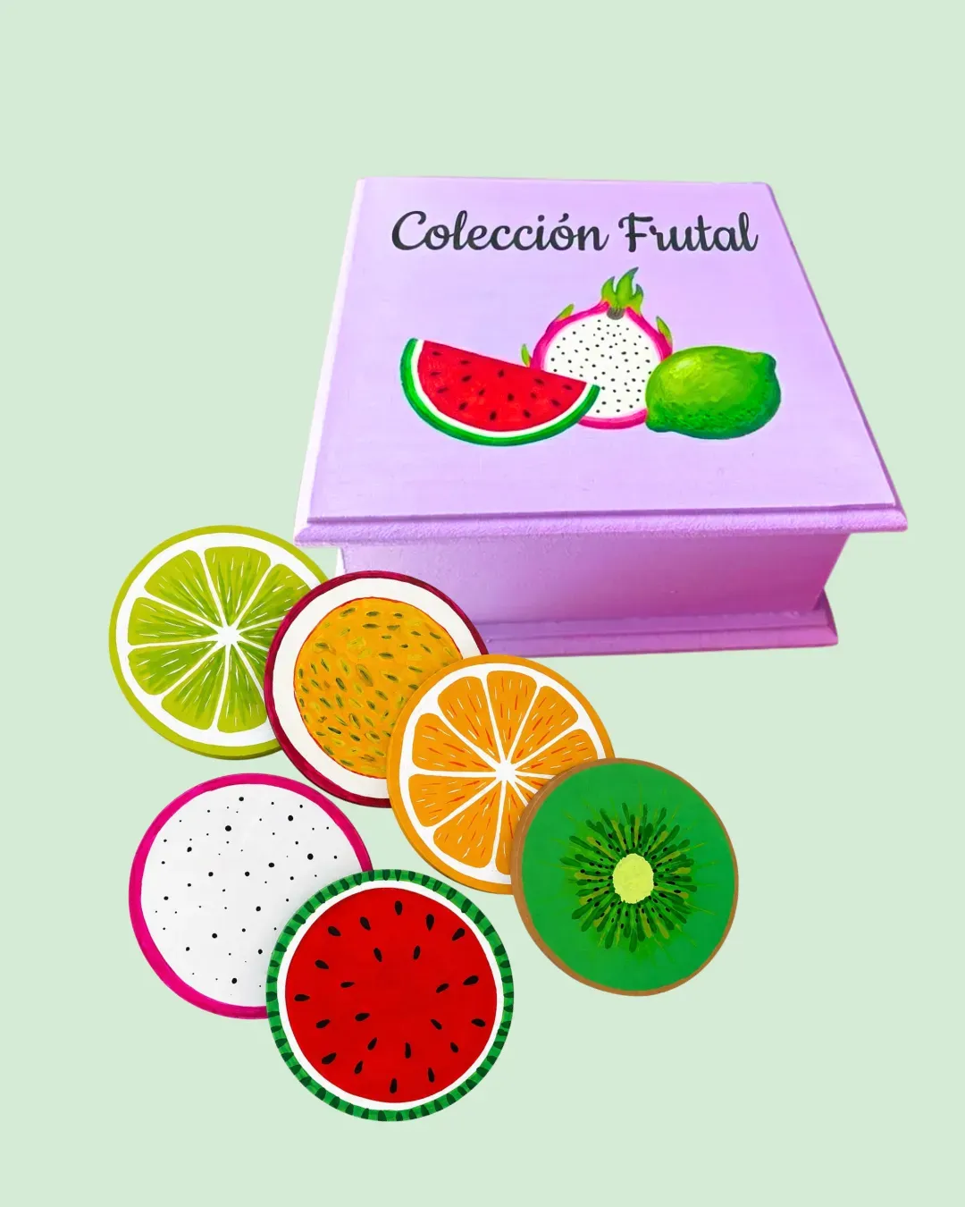 set de portavasos pintado a mano