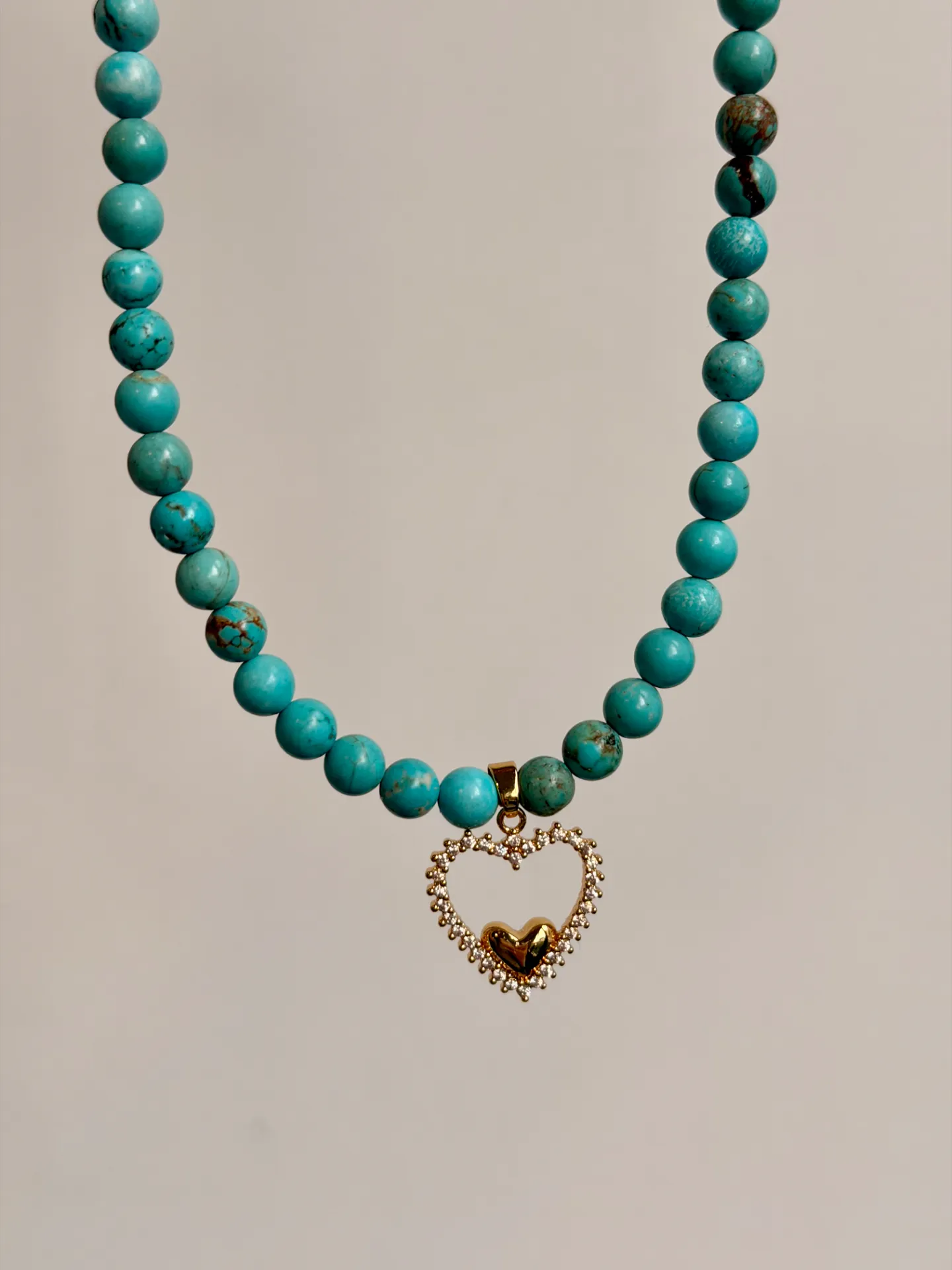 Collar turquesa corazón