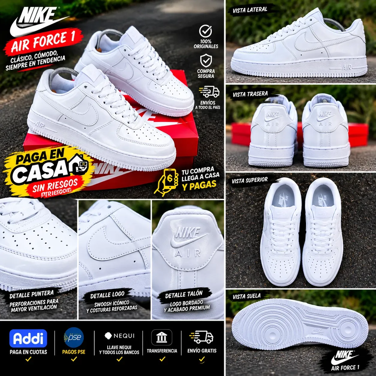 Tenis Nike blanco importados caballero