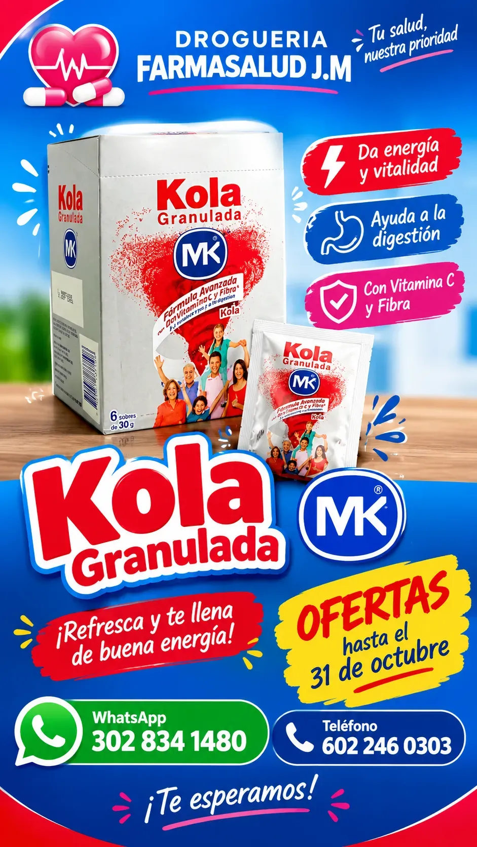 Kola granulada x6 sobres