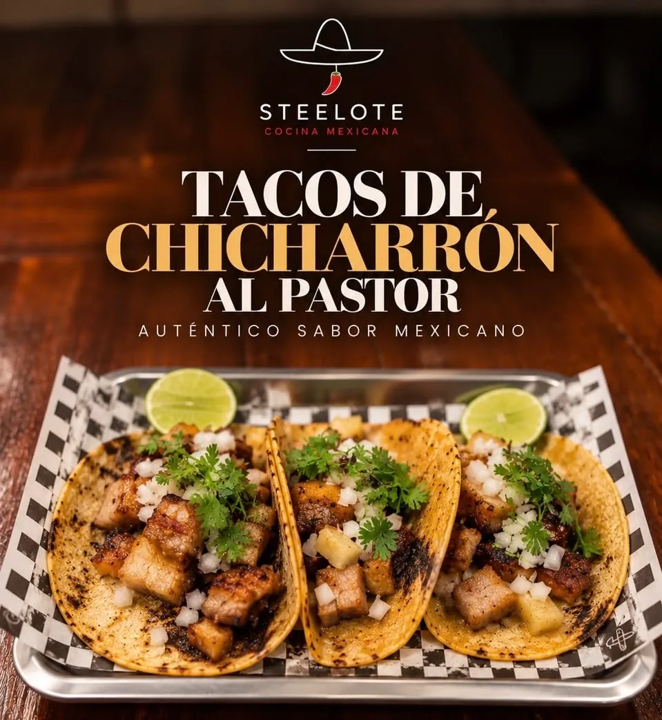 Tacos chicharrón al pastor