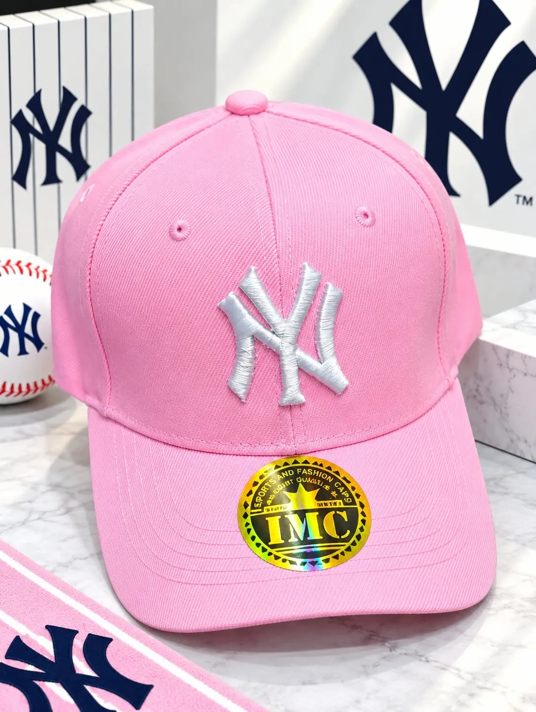 GORRA NY ROSADA