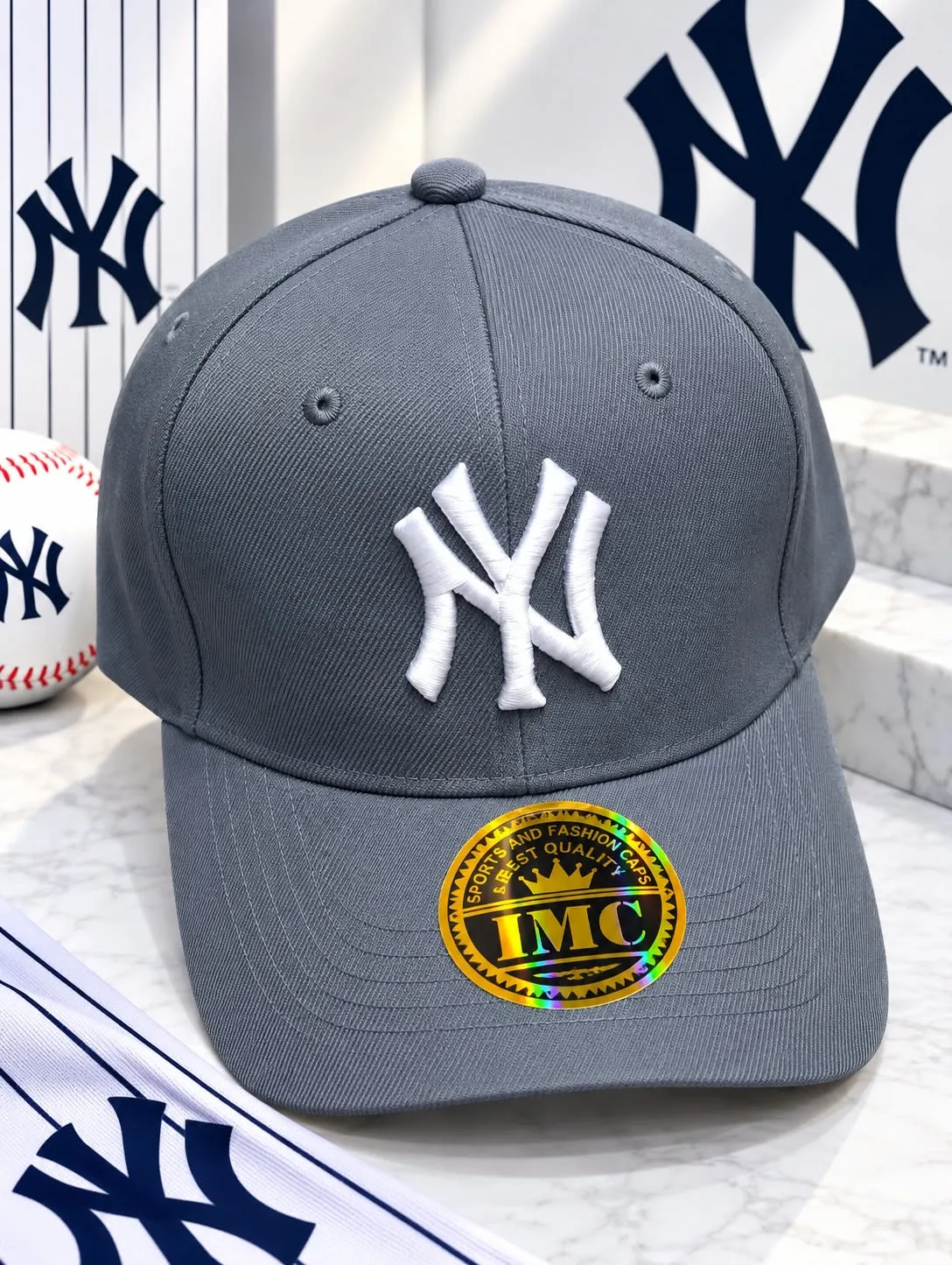 GORRA NY GRIS