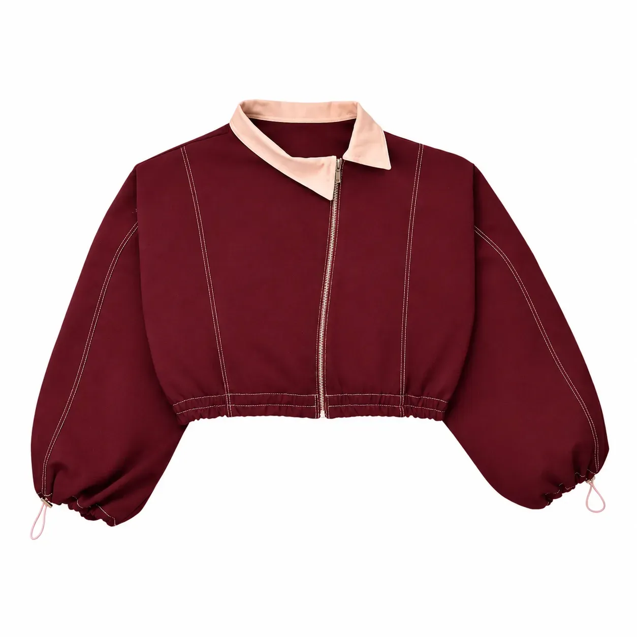 Chaqueta merlot asimétrica